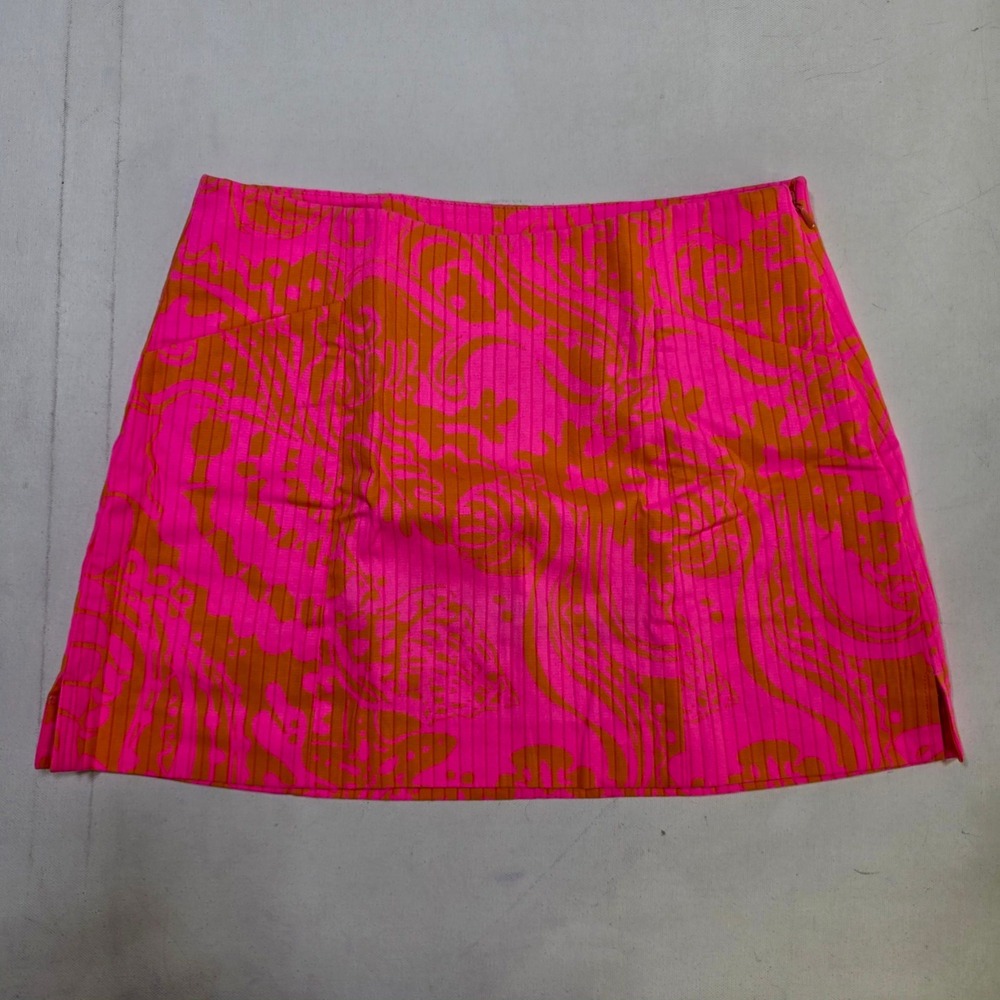 Lilly Pulitzer Skort Womens 2 Pink Orange Paisley Floral Mini Skirt Shorts Prep